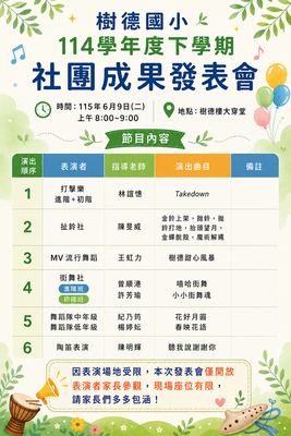 樹德國小114學年度社團成果發表圖片